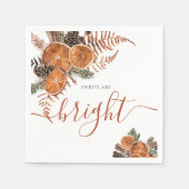 Rustieke citrus en dennenwinter vakantie servet (Voorkant)