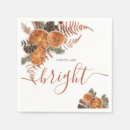 Rustieke citrus en dennenwinter vakantie servet