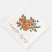 Rustieke Citrus en Pine Happy Thanksgiving Servet (Hoek)