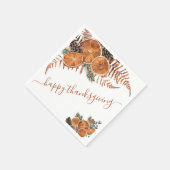Rustieke Citrus en Pine Happy Thanksgiving Servet (Hoek)