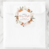 Rustieke Citrus Floral Herfst Winter Vakantie Part Vierkante Sticker (Tas)