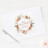 Rustieke Citrus Floral Herfst Winter Vakantie Part Vierkante Sticker (Envelop)