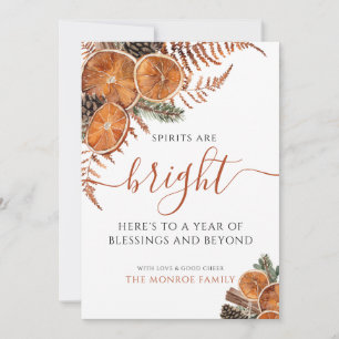 Rustieke Citrus Groen blij & vrolijk Kerstmis Feestdagenkaart