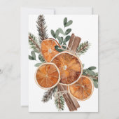 Rustieke Citrus Groenblijvende Kerstfeest Kaart (Achterkant)