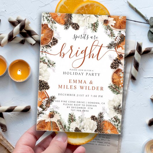 Rustieke Citrus Kerstfeest met een Lichte Sfeer Kaart