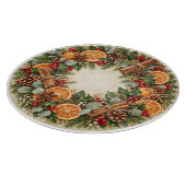 Rustieke citrus kerstkrans snijplank (Hoek)
