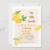 Rustieke Citrus kleine lieverd Lemon 1e Verjaardag Kaart (Voorkant)