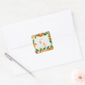 Rustieke Citrus Monogram Bruiloftsgeschenk Vierkante Sticker (Envelop)