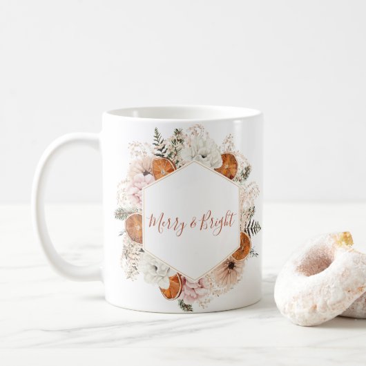 Rustieke Citrus Pine Kerstvakantie Koffiemok (Met donut)