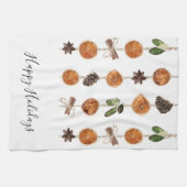 Rustieke Citrus Slinger Persoonlijke Kerstmis Theedoek (Horizontaal)