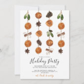 Rustieke Citrus Winter Vakantie Kerstfeest Kaart (Voorkant)