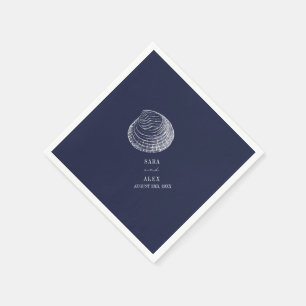 Rustieke Clamshell Blue Beach bruiloft Servet