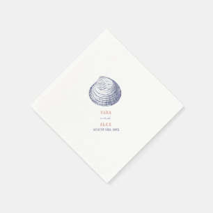 Rustieke Clamshell Red & Blue Beach bruiloft Servet