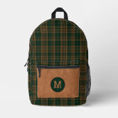 Rustieke Clan Fitzsimmons Plaid Monogrammed Bedrukte Rugzak (Voorkant)