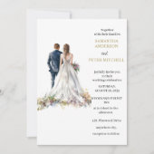 Rustieke Classic Boho Floral bruiloft uitnodiging (Voorkant)