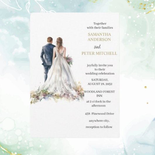 Rustieke Classic Boho Floral bruiloft uitnodiging