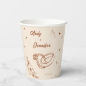 Rustieke Coffee Bruiloftsshower Papieren bekertje Bekers (Achterkant)