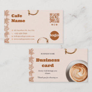 Rustieke Coffee Cafe QR-code Zakelijke Kaart Klantenkaartje