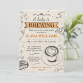 Rustieke coffeeshop Baby brouwt Baby shower Kaart (Staand voorkant)