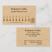 Rustieke coffeeshop Loyalty Kaart Lepels & Freebie (Voorkant / Achterkant)