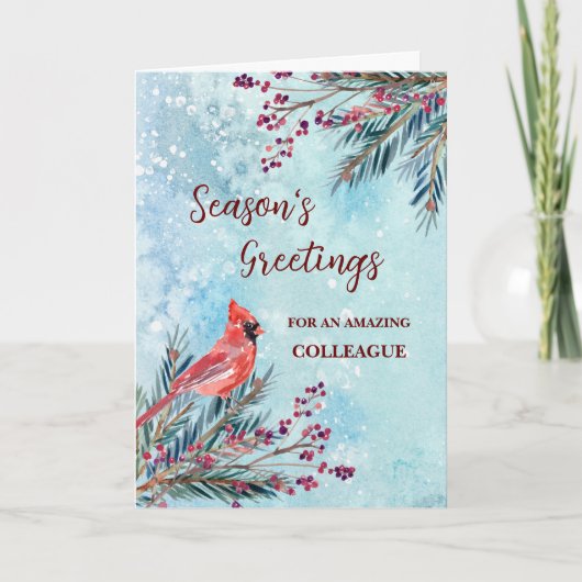 Rustieke collega kerstvakantie kaart (Voorkant)