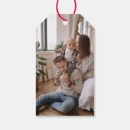 Rustieke Comfort en Joy Script Gift Label Ornament Cadeaulabel (Achterkant)