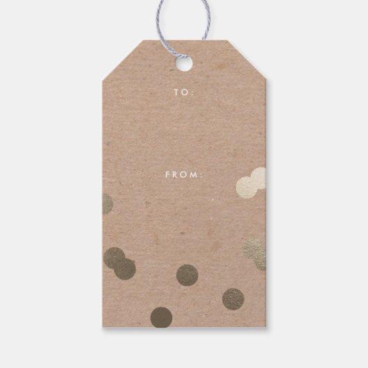 Rustieke Confetti Kraft en Goud Cadeaulabel (Voorkant)