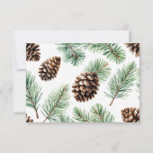 Rustieke conifeer laat dennenappel bruiloft RSVP kaartje (Achterkant)