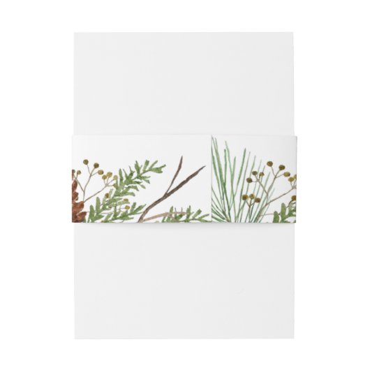 Rustieke Conifer Pine kegel bruiloft Uitnodigingen Wikkel (Achterkant Voorbeeld)