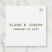 Rustieke coniferen takken dennenappel bruiloft bedankjes labels (Achterkant)