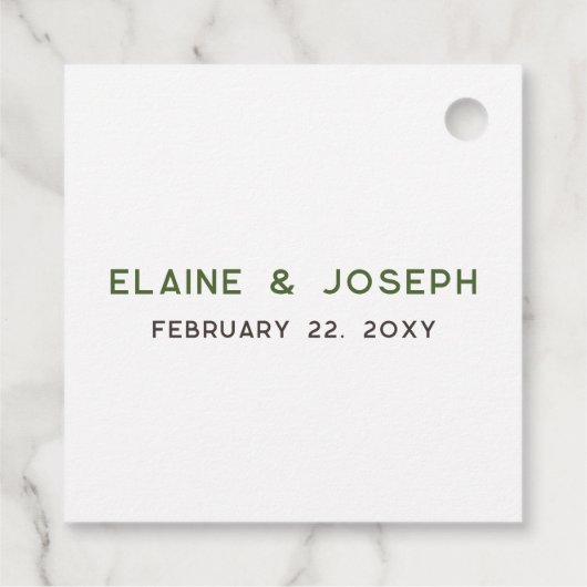 Rustieke coniferen takken dennenappel bruiloft bedankjes labels (Achterkant)