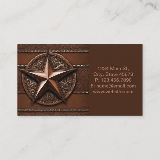 Rustieke constructie Handyman Texas Star Western Visitekaartje (Achterkant)