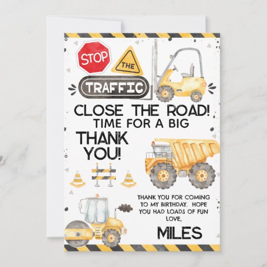 Rustieke constructie verjaardag dank u kaart (Voorkant)