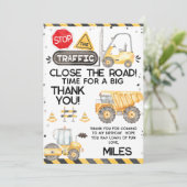 Rustieke constructie verjaardag dank u kaart (Staand voorkant)