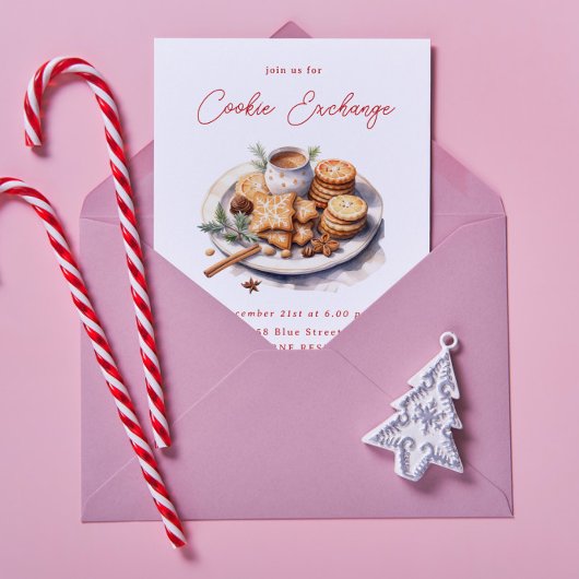 Rustieke Cookie Exchange Kerstfeest Kaart
