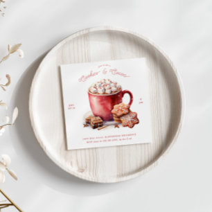 Rustieke Cookies en Cacao Vakantie Uitnodigen Kaart