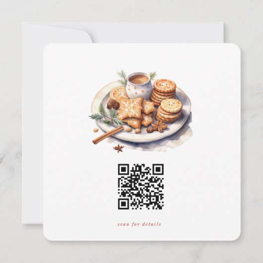 Rustieke Cookies en Cacao Vakantie Uitnodigen Kaart (Achterkant)