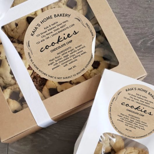 Rustieke Cookies Label Cottage Bakery Verpakking