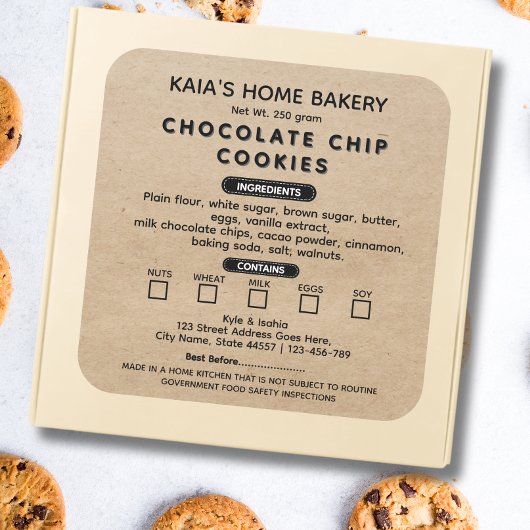 Rustieke Cookies Label Cottage Bakery Verpakking