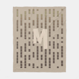 Rustieke Cool Urban Look Giant Monogram Fleece Deken