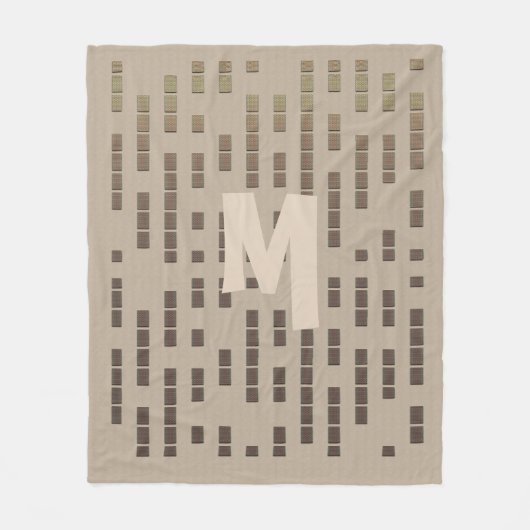 Rustieke Cool Urban Look Giant Monogram Fleece Deken (Voorkant)