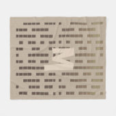 Rustieke Cool Urban Look Giant Monogram Fleece Deken (Voorkant (Horizontaal))