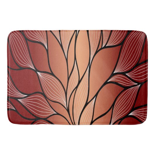 Rustieke Coppery Bronze Leave Pattern Badmat (Voorkant)
