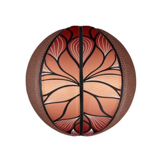 Rustieke Coppery Bronze Leave Pattern Basketbal (Verticaal)