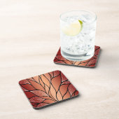 Rustieke Coppery Bronze Leave Pattern Bier Onderzetter (Rechterzijde)