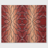 Rustieke Coppery Bronze Leave Pattern Cadeaupapier (Vlak)