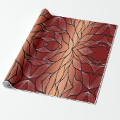 Rustieke Coppery Bronze Leave Pattern Cadeaupapier (Uitgerold)