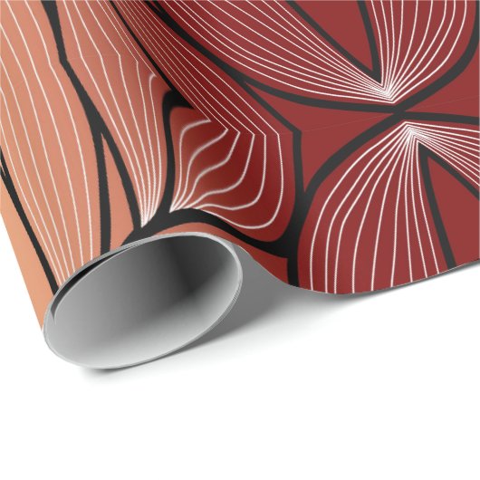 Rustieke Coppery Bronze Leave Pattern Cadeaupapier (Rol Hoek)