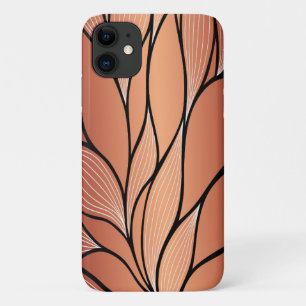 Rustieke Coppery Bronze Leave Pattern Case-Mate iPhone Case