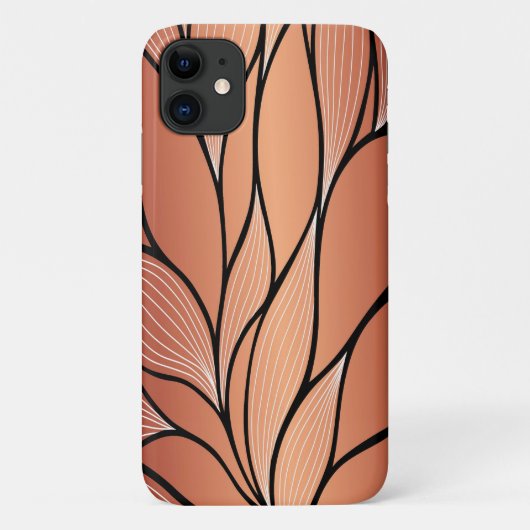 Rustieke Coppery Bronze Leave Pattern Case-Mate iPhone Case (Achterkant)